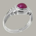 thumbnail image 2 of LBG British Made 14k White Gold Natural Ruby Unisex Engagement Ring - 33 size options - Size 7.75, 2 of 5