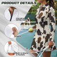thumbnail image 6 of Aplkyhs Brown Cow Print Women's Tennis Dresses with Built-in Shorts and Pockets Two Piece Set Flattering Athletic Fit Golf Dress Moisture Wicking 1/4 Zip Up Workout Outfits S-2XL, 6 of 7