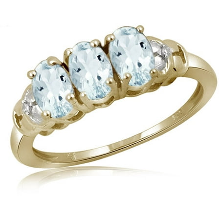 JewelersClub 1.32 Carat T.G.W. Aquamarine Gemstone and Accent White Diamond Women's Ring