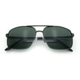 thumbnail image 2 of Mens Classic Iconic Rectangle Metal Rim Officer Agent Spring Hinge Sunglasses Gunmetal - Green, 2 of 8