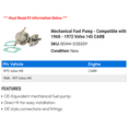 thumbnail image 2 of Mechanical Fuel Pump - Compatible with 1968 - 1972 Volvo 145 CARB 1969 1970 1971, 2 of 2