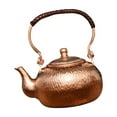 thumbnail image 4 of DOLITY Stovetop Teapot Beverage Jug Multifunctional Copper Tea Kettle for Tea Party Vertical grain, 4 of 9