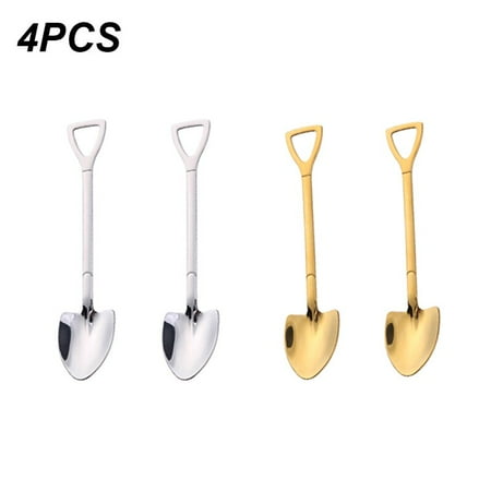 

1/2/4PCS Shovel Spoon Coffee Spoon Stainless Steel Creative Tea Spoon Coffee Ice Cream Spoon Tableware Cutlery Set