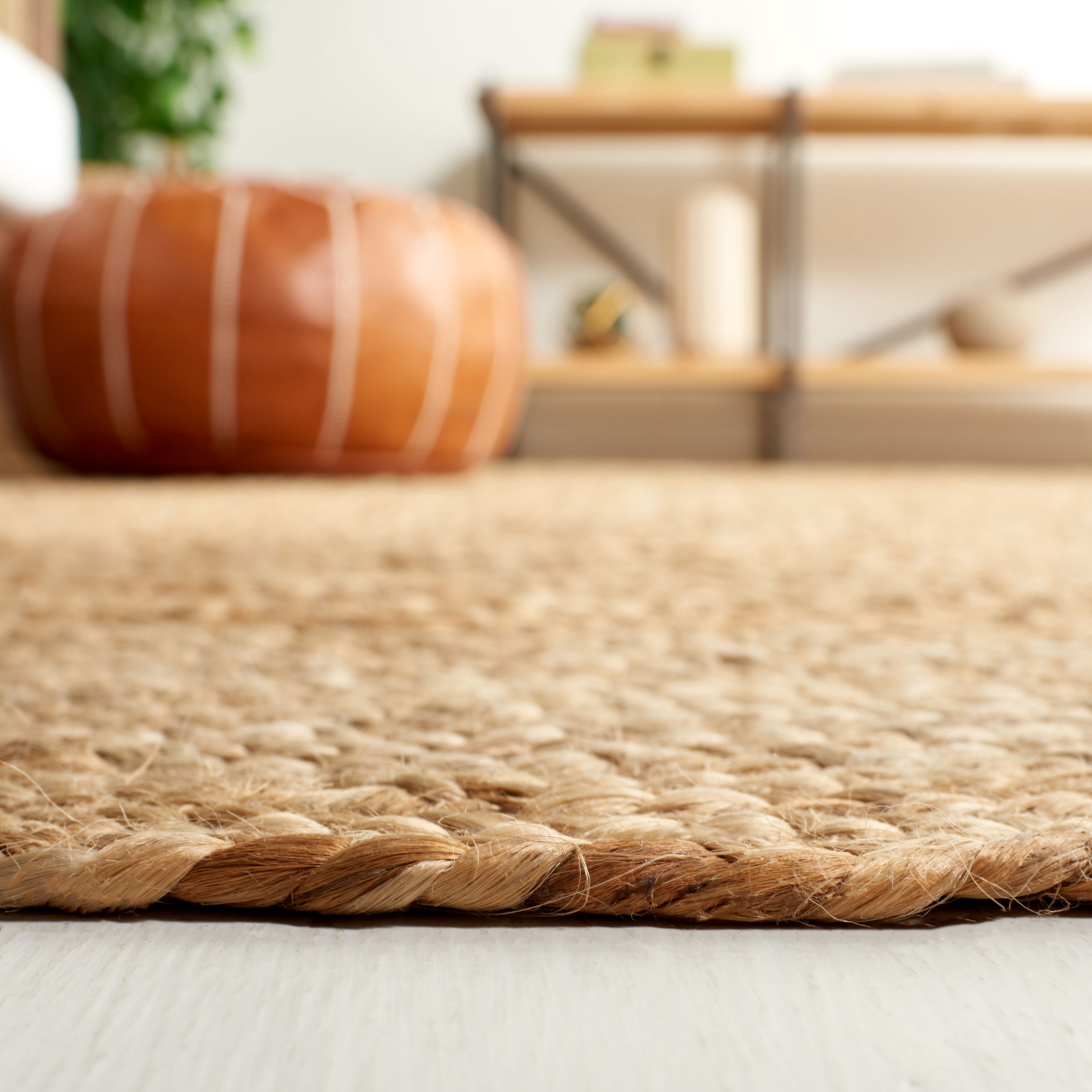 SAFAVIEH Natural Fiber Cebrail Geometric Area Rug, Natural, 11' x 11' Round