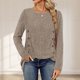thumbnail image 4 of Blusa Mangas Largas Camisa Top Mujer Básico Ajuste Holgado Cuello Redondo Traje Diario Simple Kuymtek Caqui T XXL para Mujer, 4 of 6