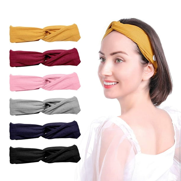 6 Pack Women Head Bands Girl Headbands Hair Bands for Yoga Outdoor
