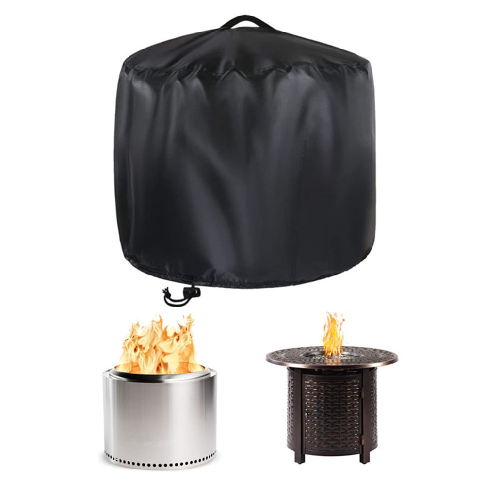 Round Fire Pit Cover Heavy Duty Waterproof Fire Bowl Cover with Strap