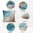 thumbnail image 5 of Decorative Throw Pillow Covers 20x20 Inch Set of 2 Teal Brown Geometric Home Decor Pillow Cases for Couch, Abstract Ocean Wave Cushion Case for Living Room Bedroom Bed Car Chair, 5 of 9