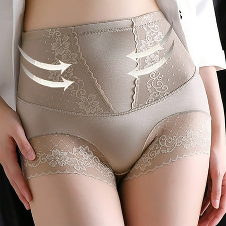 Cute Panties Tummy Shapewear Panties for Women High Waisted Shaping Underwear Panties Body Shaper Lace Briefs Lightweight Breathable Lace Underpant Panty Underwear Women High Waist Coffee XL