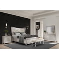 thumbnail image 4 of Cross Glam Champagne Nightstand with Spacious Drawer & Mirror Accents, 4 of 5