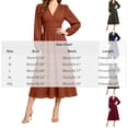 thumbnail image 3 of GUACER V Neck Midi Dresses for Women Long Sleeve Puff Sleeve Wrap Waist A-Line Polka Dot Elegant Dresses for Wedding Guest Fall, 3 of 6