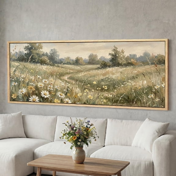 Wildflower Meadow Landscape Wall Art Print