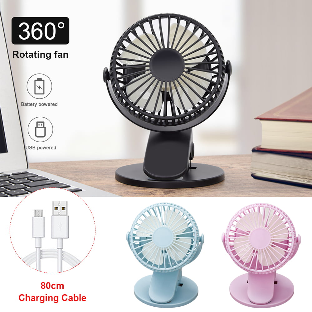 Pink Sbeauty Very Quiet Gigh Quality 5 Mini USB Desktop Fan for Office Study Bedroom Library Baby Bed,3 Speed and Adjust Angle