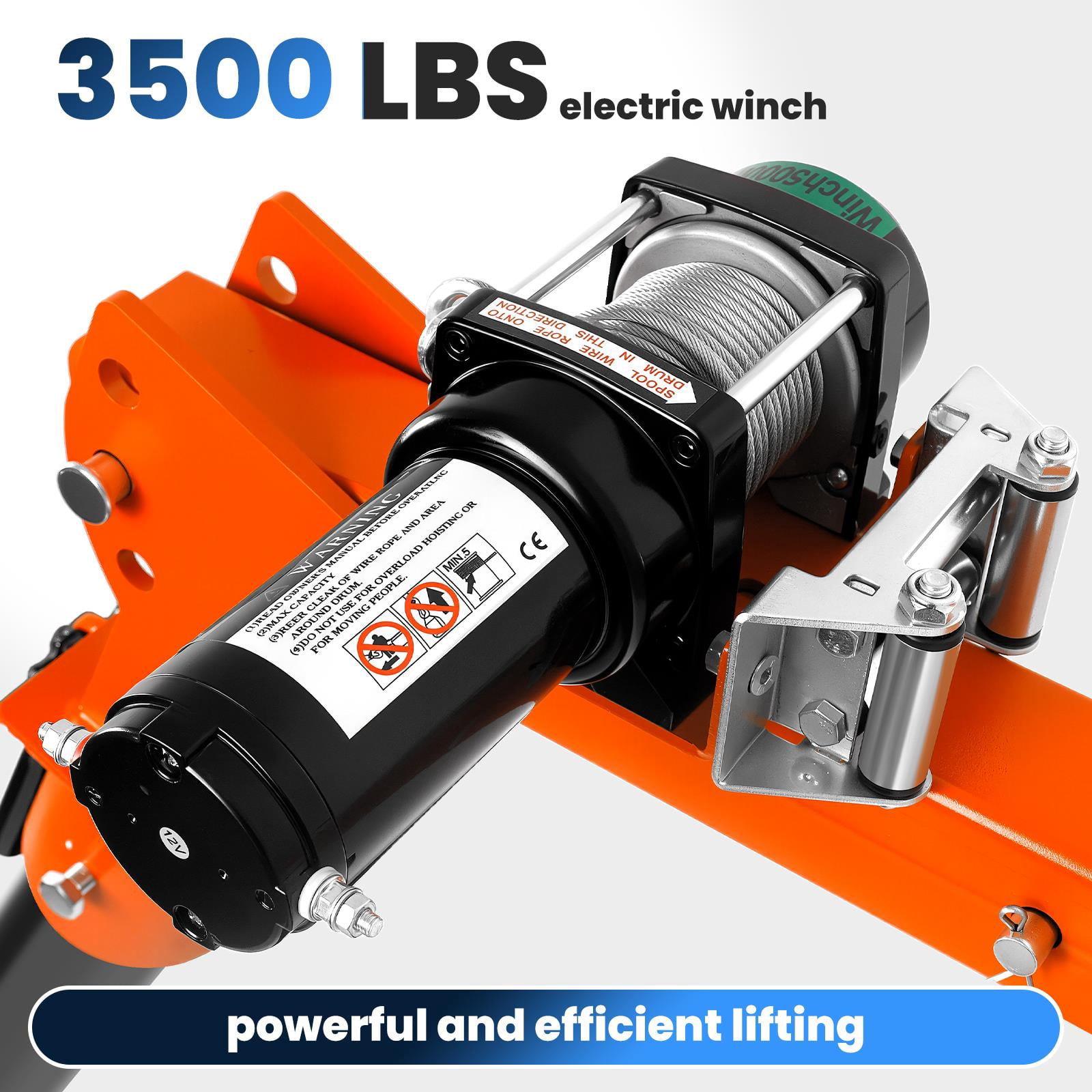Tanfengu Truck Mounted Crane, 1100 LBS Capacity 12V DC Single Arm Lift Hoist w/ 3500 LBS Winch, 360° Rotation & Adjustable Arm for Pickup Truck Trailer Farm Garage
