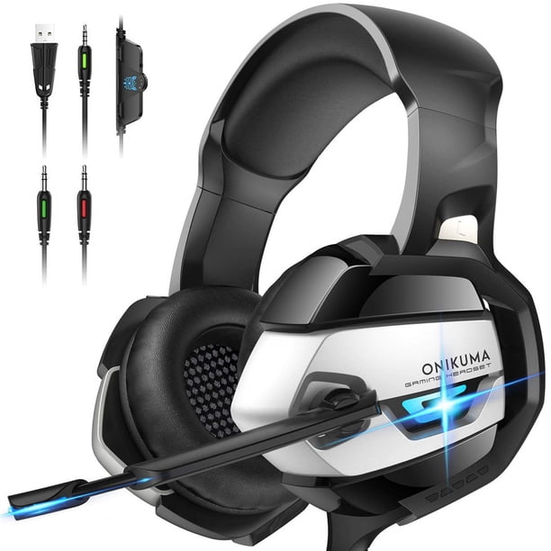 ONIKUMA K5 Auriculares LED con cable de 3,5 mm Consola de juegos de computadora Auriculares estéreo con micrófono con cancelación de ruido Speravity EL5118-01B