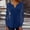 Blue, variant on Women‘s Spring & Fall Lace Trim Sleeve T-Shirt – Pleated Solid Color Button-Up Basic Casual Blouse Blue，3XL