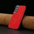 thumbnail image 5 of Allytechgroup Case for Samsung Galaxy S21 Ultra, Compatible with MagSafe Slim Leather Magnetic Back Cover with Wireless Charging, Shockproof Anti-Scratch Protective Phone Case for Men & Women,Red, 5 of 6