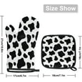 thumbnail image 2 of Cow Printing Oven Mitts & Pot Holders Sets - Heat-Resistant Thick Cotton Lined Non-Slip Kitchen Glove Hot Pads for Baking Cooking Grilling BBQ, 2 of 6