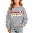 thumbnail image 2 of Qzwdhjm Girls Christmas Sweatshirts Xams Santa Cute Crewneck Sweatshirt with Thin Fleece Long Sleeve Graphic Winter Pullovers 2-15 Year, 2 of 9