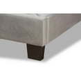 thumbnail image 5 of Benjen Glam Grey Velvet Fabric Upholstered Full Size Panel Bed, 5 of 5
