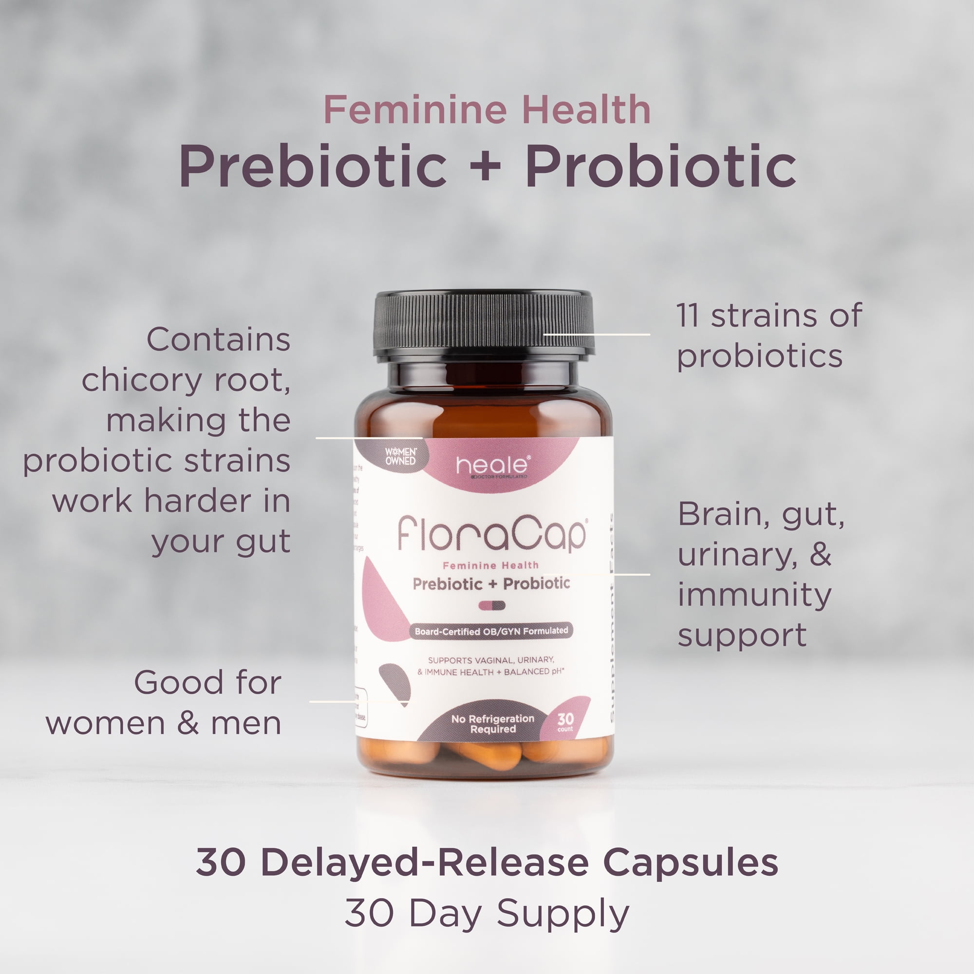Heale - FloraCap Probiotic for Women  - Healthy Vaginal Flora, Healthy Urinary Tract - Two Pack