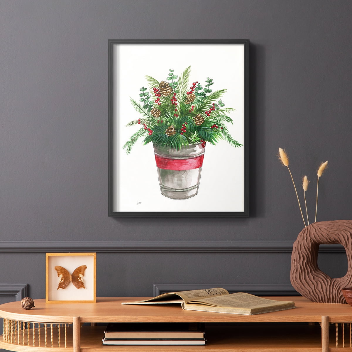 Winter Greens Framed Print - Solid Wood in Single Picture Frame Solid Wood 2 Framed Print
