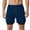 Blue, variant on Men's 2 in 1 Compression Lined Athletic Shorts, Split Hem Drawstring Quick Dry Workout Shorts for Running Beach Wear