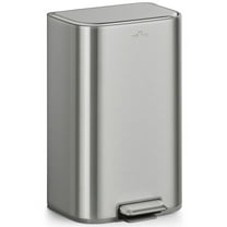 mVm 10.6 Gal Kitchen Trash Can, Step Trash Can with Lid, Smooth Edge Garbage Bin for Home Office (Tin)