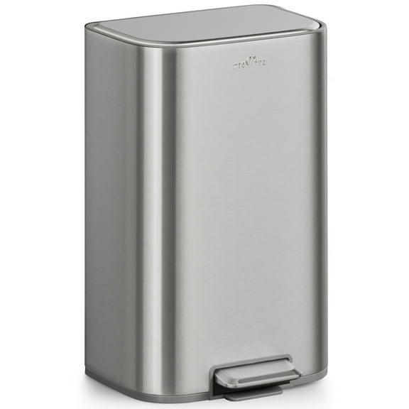 mVm 10.6 Gal Kitchen Trash Can, Step Trash Can with Lid, Smooth Edge Garbage Bin for Home Office (Tin)