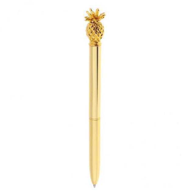 Bolígrafo De Metal Con forma De Piña, 5 Piezas, Papelería, Material Escolar Y De Oficina, Dorado