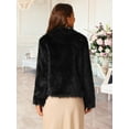 thumbnail image 5 of DARING DIVA Women's Faux Fur Long Sleeve Fleece Coat with Pockets XL Black, 5 of 7