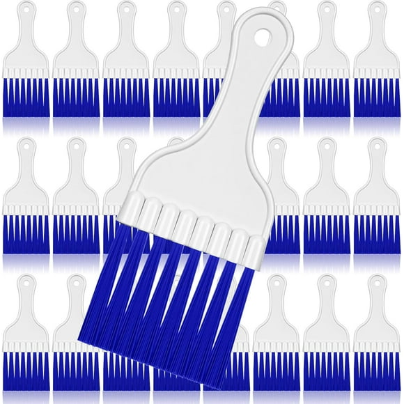 Boao 24 Packs Coil Brush Air Conditioner Condenser Refrigerator Cleaning HVAC Coil Cleaner Small Plastic Whisk Brush (Blue)