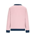thumbnail image 5 of Atogsazn Women's Knitted Sweater Casual Crewneck Long Sleeve Pullover Denim Patchwork Sweatshirt Tunic Top Outfit Pink S Fashion, 5 of 6