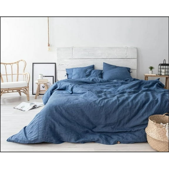 Pavish Export Washed Cotton Duvet Cover Sea Blue Twin Ultra Soft 100% Cotton Solid Color