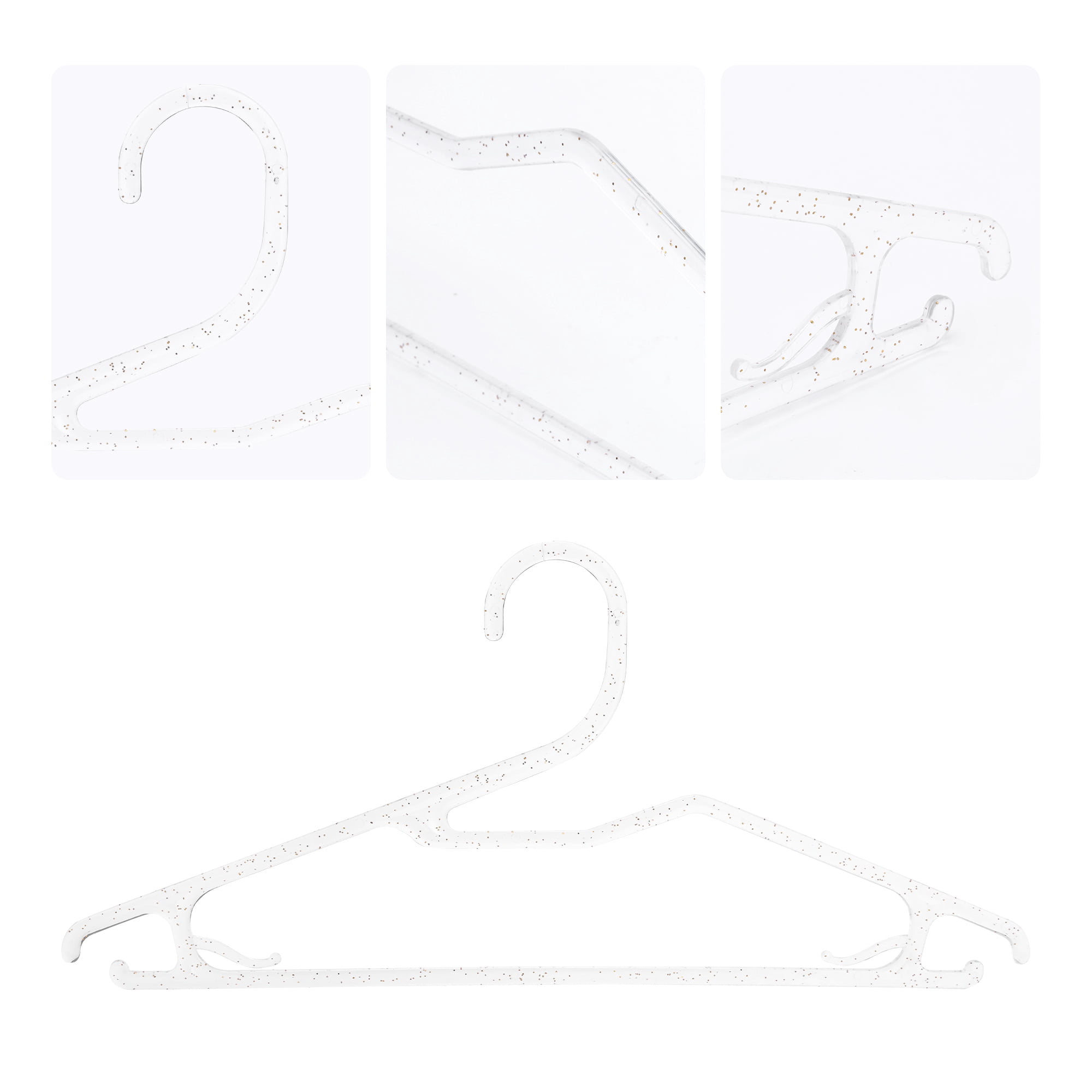 Unique Bargains Plastic Durable Space Saving Clothes Hangers 10 Packs White