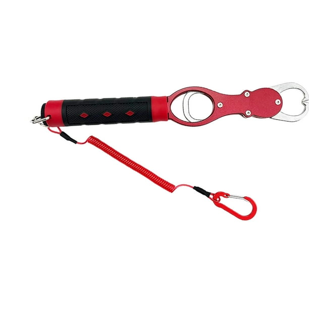 Fish Lip Gripper with Scale Fishing Lip Gripper Portable Men Gift Skid  Resistant Handle Fish Lip Grabber for Sea Fishing Ice Fishing Fly Fishing  Red 
