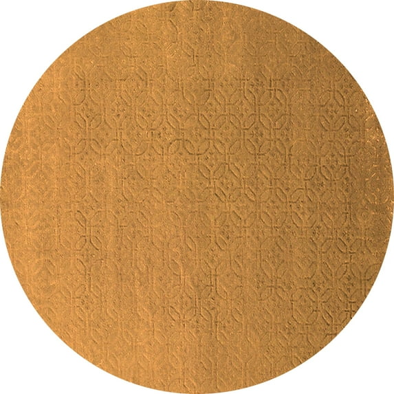 Ahgly Company Indoor Round Solid Orange Modern Area Rugs, 4' Round
