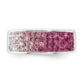thumbnail image 5 of Sterling Silver Stellux Crystal Pink & White Ombre Band Ring, 5 of 5