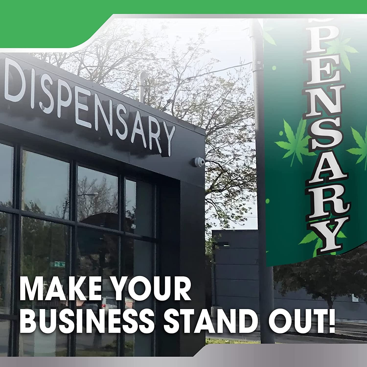 Dispensary Super Flag Without Pole | 2 Pack | Advertisement /Business Flags | Feather Flag |