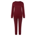 thumbnail image 4 of DHFJKG Women Pajama Sets 2 Piece Long Sleeve and Joggers Sleepwear Lightweight Solid Color Pjs Loungwear Set With Pockets Cozy Homewear, 4 of 4