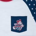thumbnail image 2 of Walt Disney World Mickey Mouse Americana Raglan Mens America T Shirt Size Small - 4th of July, 2 of 3