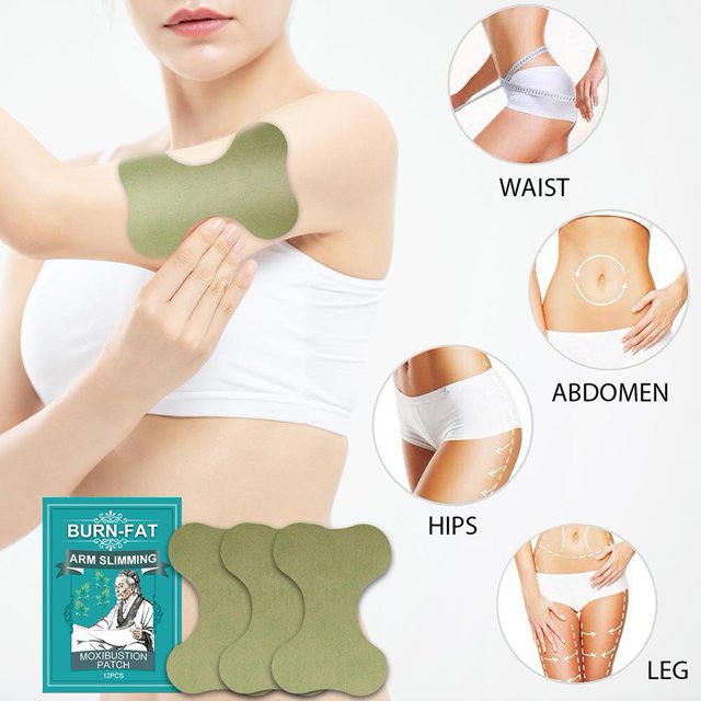 Parche para brazo delgado12 Uds.yeso Moxa de artemisa para quemar grasa con autocalentamiento de hierbas Ndcxsfigh Cuidado Belleza