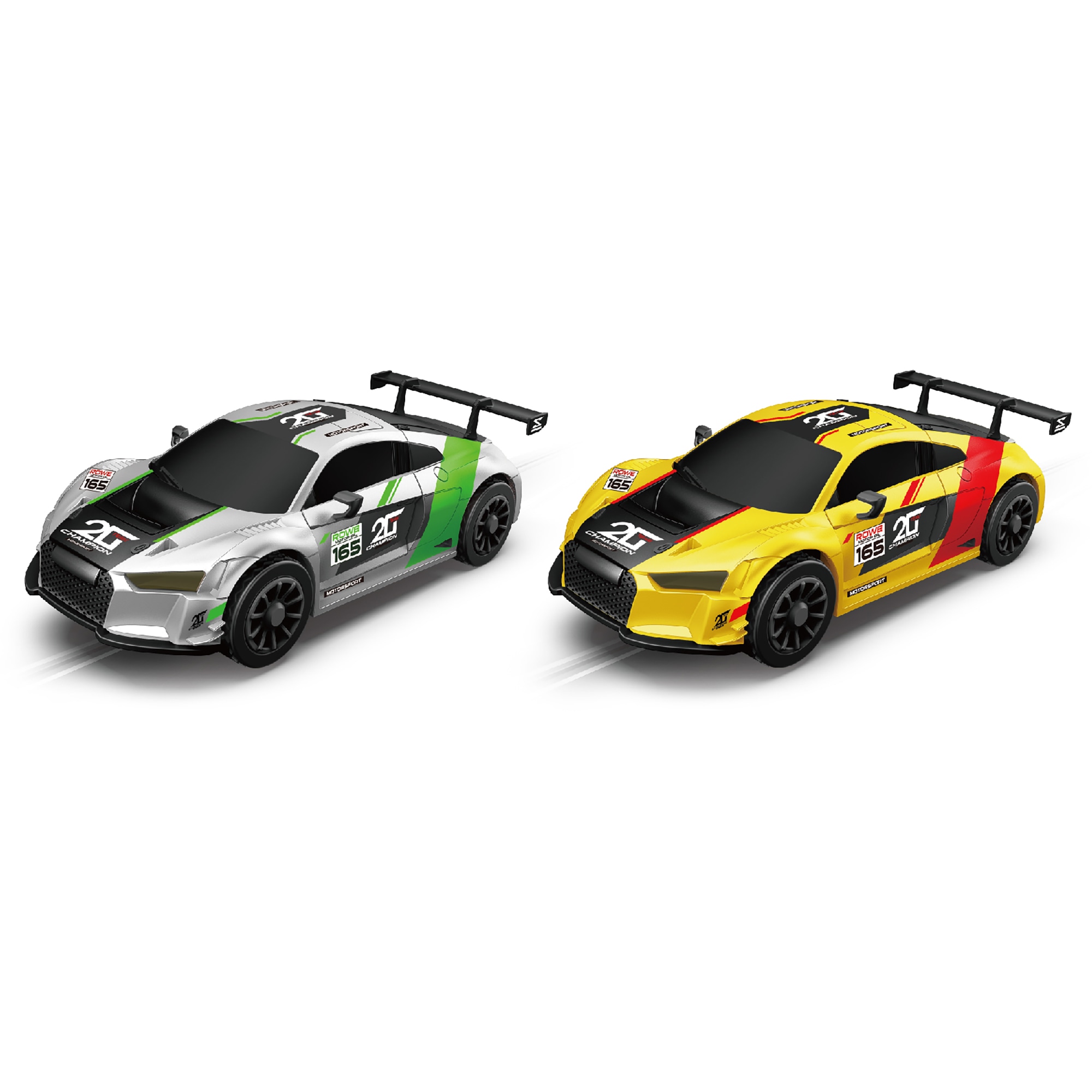 RaceXCale: Mega Loop Racer - 1:43 Scale G5 Slot Car Track, Electric Power Toy Set, 7'2" x 3'11", 2 Magnetic Cars w/ Head Lights, 2 Speed Controllers