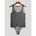 thumbnail image 5 of INCERUN Men's Transparent Sleeveless See Through Mesh T-back Jumpsuits Bodysuits, 5 of 5