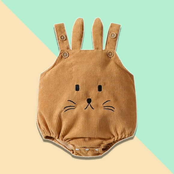 Toddler Boy Easter Outfit Bunny Baby Easter Romper Sleeveless Suspender Trousers Overalls Easter Baby Bodysuit Newborn 3-6 Months
