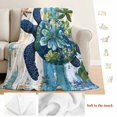 thumbnail image 5 of Sea Turtle Coastal Blanket Soft Cozy Warm Throw Blanket for Couch, Plush Fuzzy Flannel Fleece Blankets for Sofa, Nautical Beach Summer Retro Bed Blankets Lightweight Gifts for Women, 50"x60", 5 of 9
