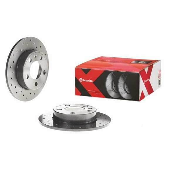 Brembo 10-13 Audi A3/13-19 VW Beetle/2015 Golf Rear Premium Xtra Cross Drilled UV Coated Rotor