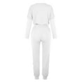 thumbnail image 4 of FAVIPT Jogger Sets for Women 2 Piece Solid Lounge Set Fall Tops and Pants Suit Two Piece Outfits Matching Travel Sweatsuits White L, 4 of 5
