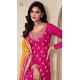 thumbnail image 5 of Pakistani Designer Sewn Palazzo Suits Indian Party Wear Shalwar Kameez Outfits ( Pink, XXL - 46 ), 5 of 6