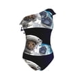 thumbnail image 4 of Yiaed Cat Astronaut Print Women One Piece Swimsuits Tummy Control One Shoulder Bathing Suits Pattern Ruffle Swimwear-X-Large, 4 of 8